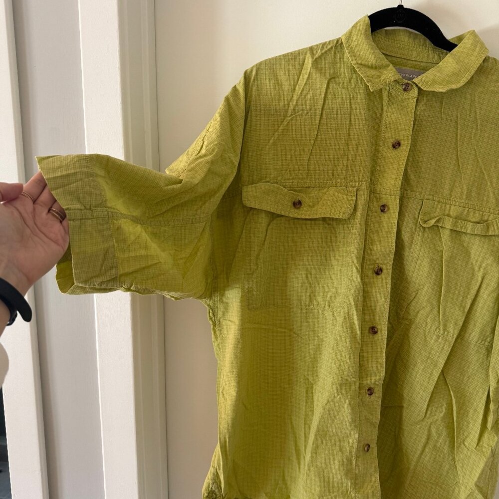 Everlane - The Cotton Tourist Shirt - Plaid Pickled Pepper (lime green) - M - Picture 3 of 4